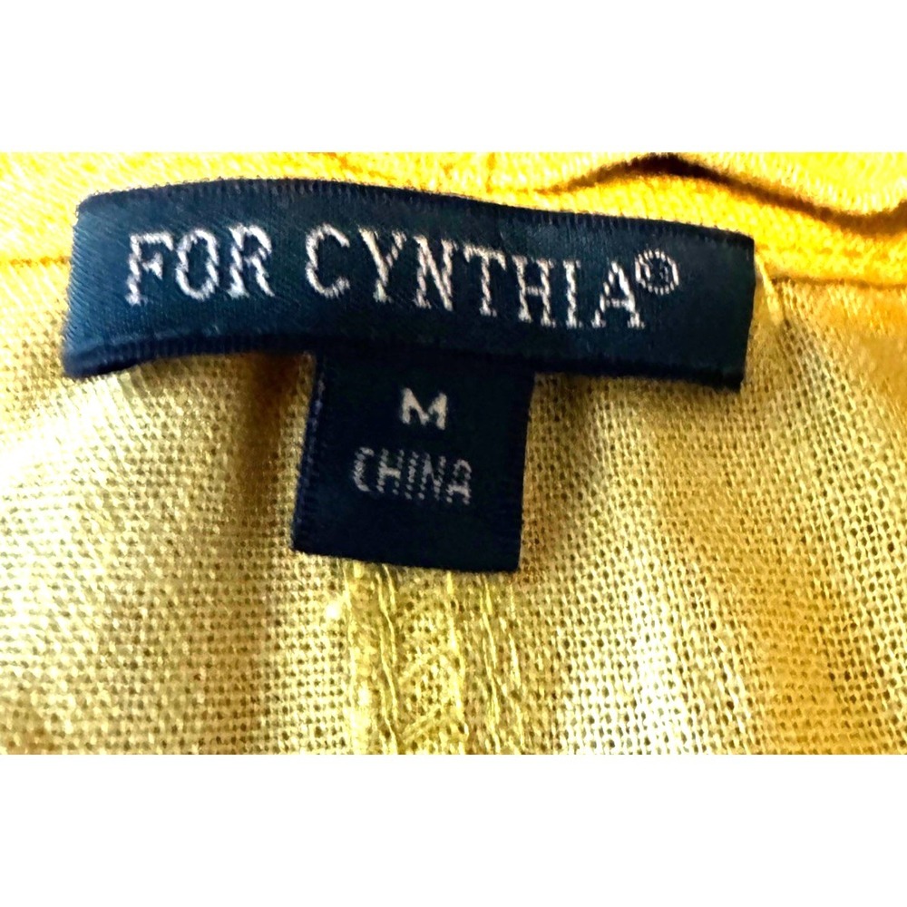For Cynthia Linen Blend Cowl Neck Midi Dress Women's Medium Mustard Lagenlook - Picture 8 of 10